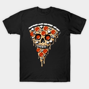 Pizza Skull Face, Funny Pizza Lover, Halloween T-Shirt